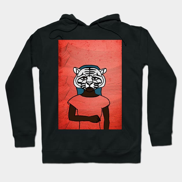 Discover NFT Character - FemaleMask Waves with Animal Eyes on TeePublic Hoodie by Hashed Art